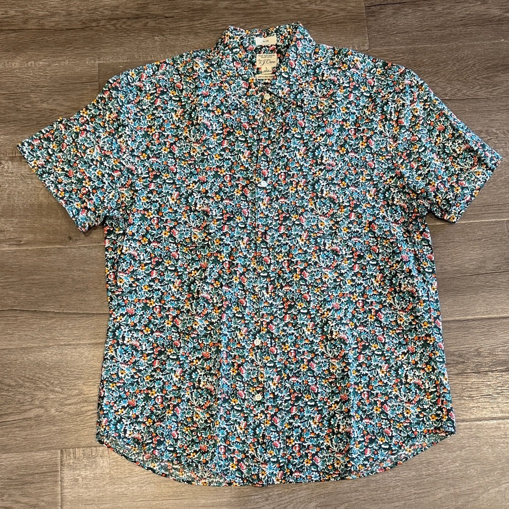 J. Crew Multicolor Floral Men's Button Down Shirt